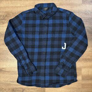 Oakley Casual Button Down Mens XL Blue Plaid Custom Fit Flannel Shirt